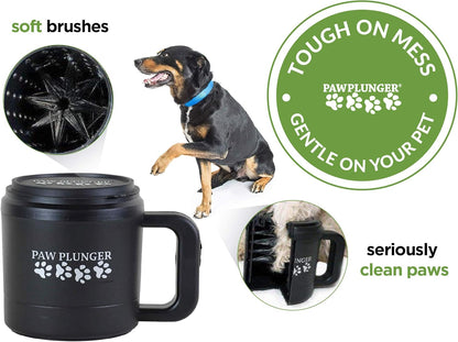 Paw Plunger – Dog Paw Cleaner - Dog and Puppy Essentials - Portable Dirty Paw Washer - Ideal for Medium Dogs - Black